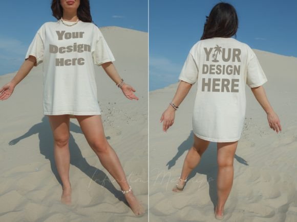 Beach Comfort Colors Mockup for T-Shirts Graphics