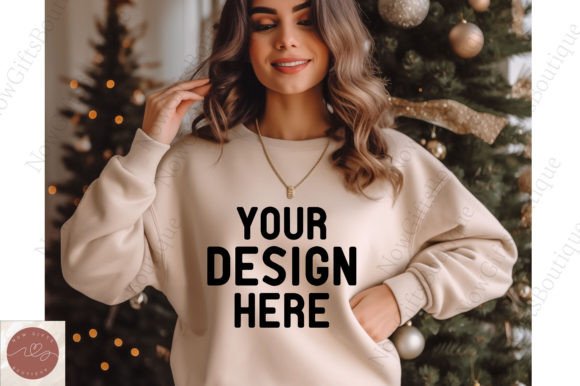 Beige Sweatshirt Mockup for Graphics & Hoodies
