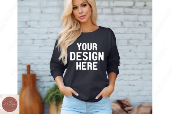 Bella Canvas 3001 Fall Women Mockup: Graphics for Hoodies Sweatshirts