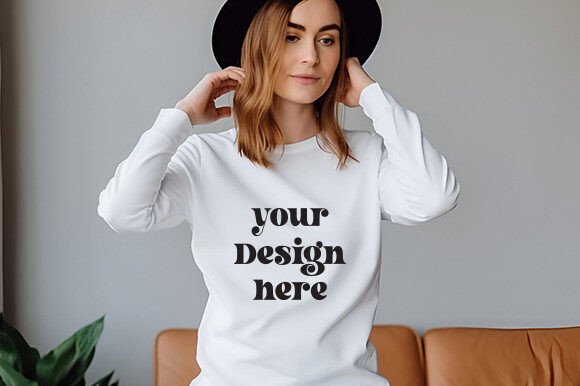 Bella Canvas 3501 Mockup: Graphics for Hoodies Sweatshirts