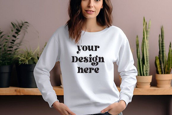 Bella Canvas 3501 Mockup White Graphics & Hoodies Sweatshirts