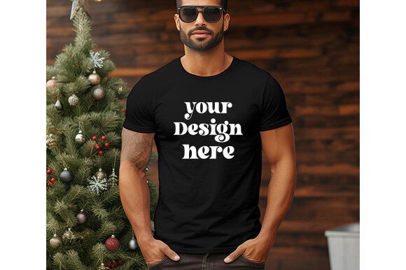 Bella Canvas Christmas Black Mockup: Graphics & T-Shirts