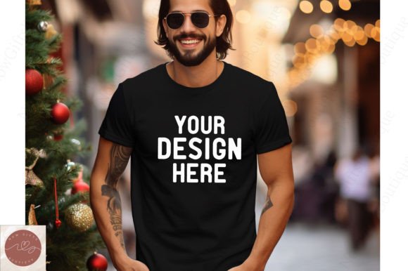 Black Gildan 64000 Mockup for Graphics & T-Shirts