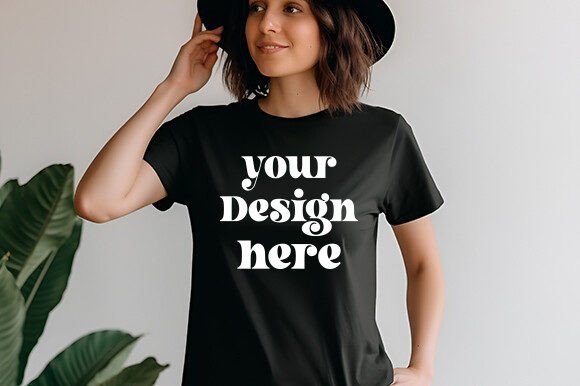 Comfort Colors 1717 Black Mockup for T-Shirts & Graphics