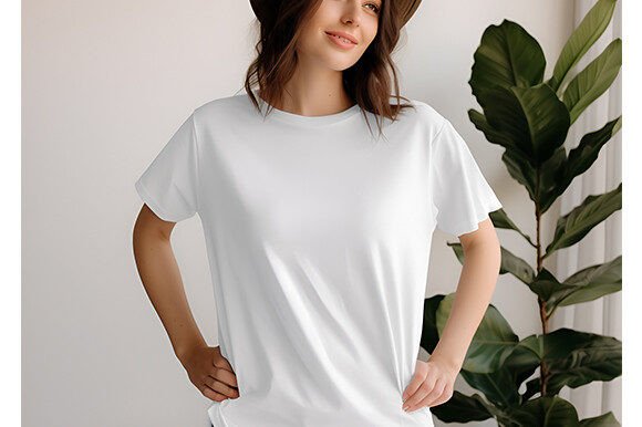 Comfort Colors 1717 White Mockup for T-Shirts and Graphics