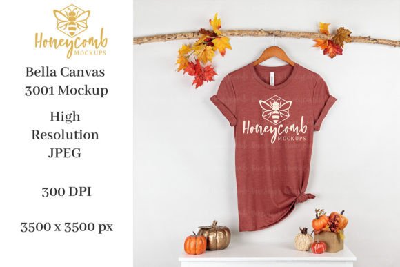 Fall BC3001 Heather Clay Mockup: Graphics for Product Mockups