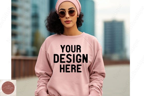 Gildan 1800 Hijab Sweatshirt Mockup Graphics