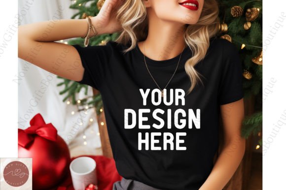 Gildan 18000 Black Christmas Mockup for Graphics & T-Shirts