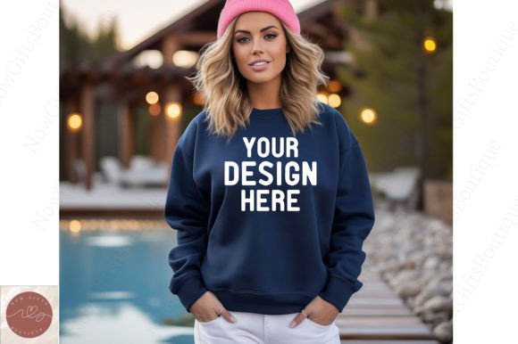 Gildan 18000 Mockup for Hoodies Sweatshirts Graphics