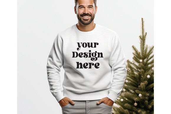 Gildan 18000 White Christmas Mockup Graphics