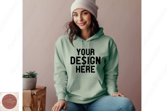 Gildan 18500 Hoodie Mockup for Graphics & Hoodies Sweatshirts