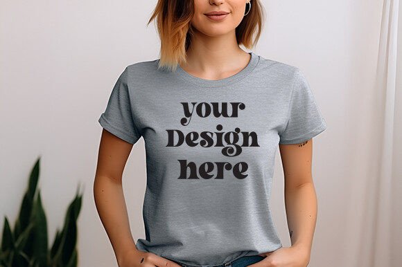 Gildan 2000 Sportgrey Mockup for T-Shirts & Graphics
