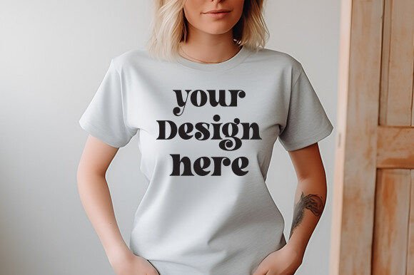 Gildan 5000 SportGrey Mockup: T-Shirts & Graphics