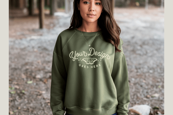 Green Sweatshirt Mockup: Graphics for Hoodies Sweatshirts