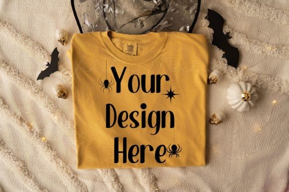 Halloween Tshirt Mockup Comfort Colors Graphics & T-Shirts
