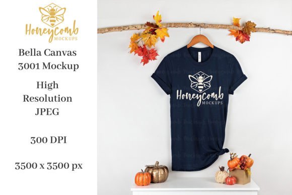 Reviewing the Fall Bella Canvas 3001 Navy Shirt Mockup