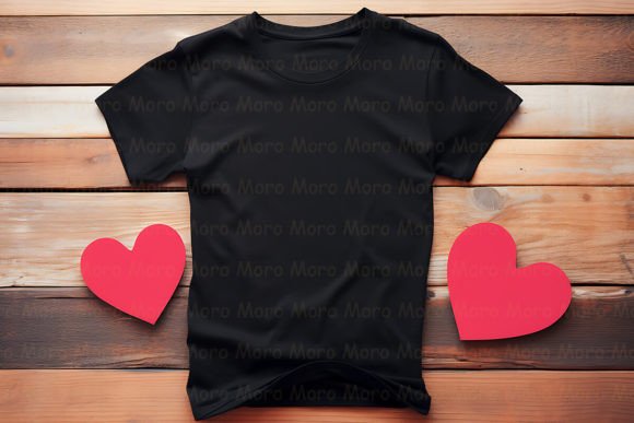 Valentine Black T-Shirt Mockup: Graphics for T-Shirts
